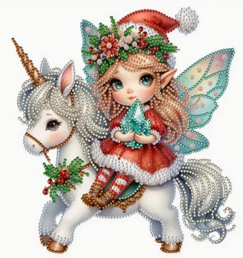 NORIMPEX Diamantové malování  na plátně Vánoční elf 23x30cm