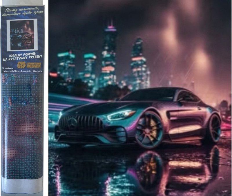 diamantové malování mercedes-benz 30 × 40 cm