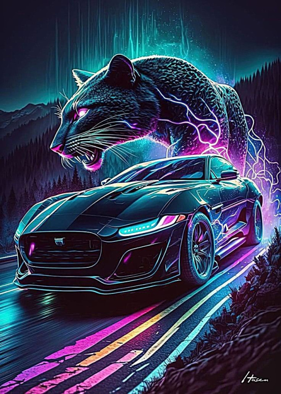 diamantové malování magický panter 30 × 40 cm