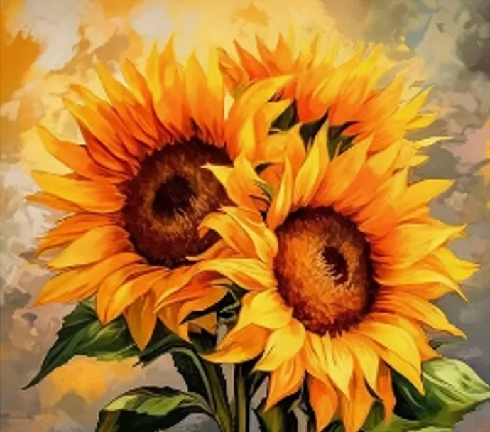 Norimpex Malování podle čísel Tři slunečnice 40 × 50 cm