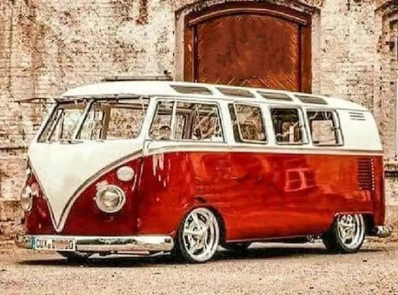 Diamantové malování Červený Volkswagen