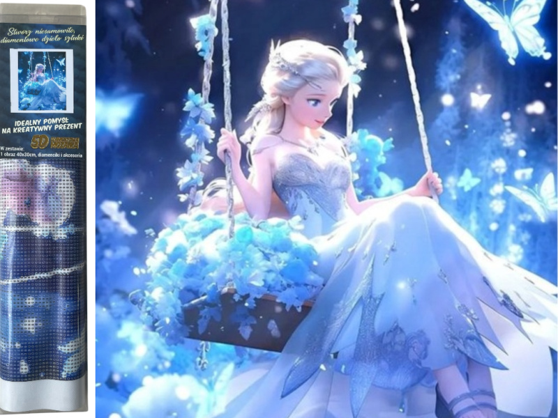 Diamantové malování Elsa na houpačce