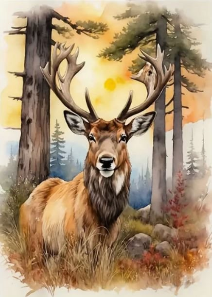 Norimpex Diamantové malování Jelen 30 x 40 cm