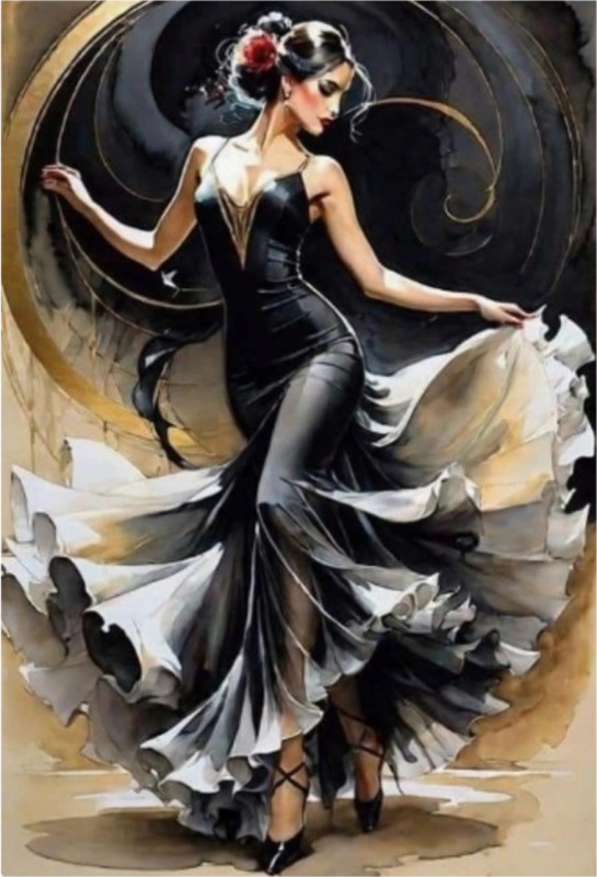 Diamantové malování Ve víru flamenca 30x40 cm