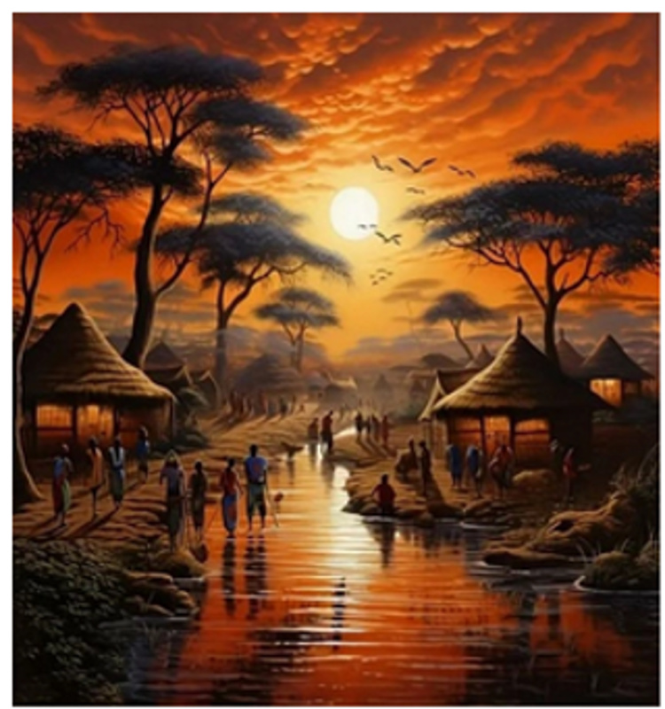 Norimpex Diamantové malování Západ slunce v Africe 30 x 40 cm
