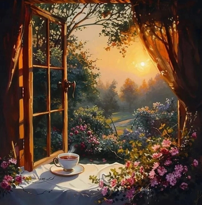 Diamantové malování Zátiší s čajem 30x40 cm