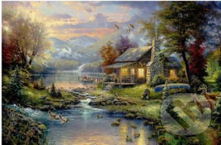 Norimpex Diamantové malování Horská chata u jezera 30 x 40 cm