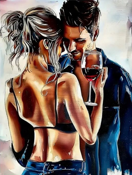 norimpex diamantové malování – zamilovaný pár 30 × 40 cm