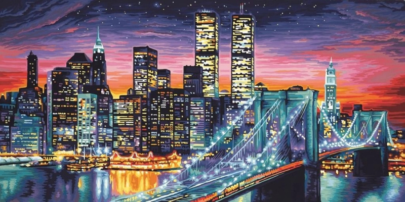 Diamantové malování Noční New York 30 × 40 cm