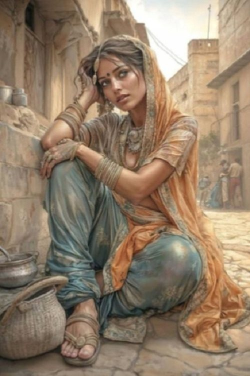diamantové malování arabská žena 30 × 40 cm