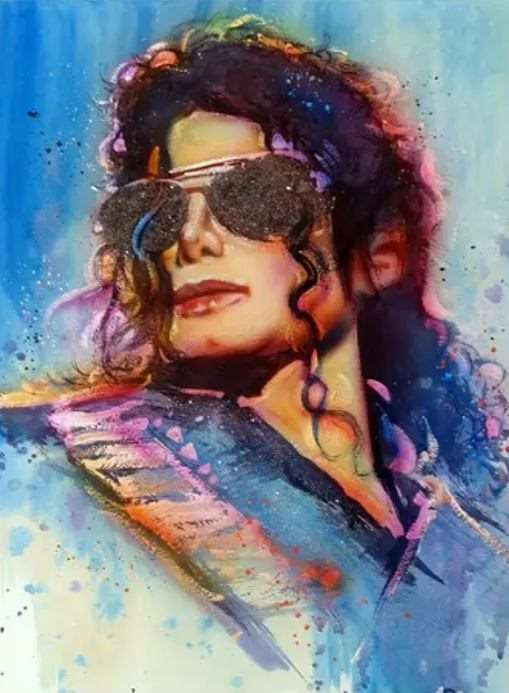 Diamantové malování – kresba MICHAELA JACKSONA 30 × 40 cm