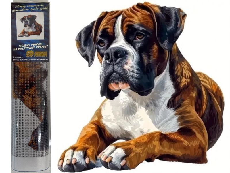 diamantové malování boxer 30 × 40 cm