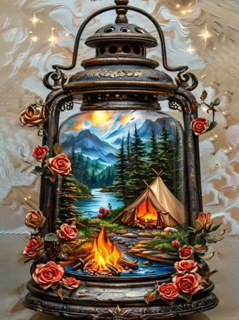 Diamantové malování Magická lucerna 30 × 40 cm