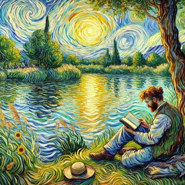 Norimpex malování podle čísel Muž s knihou u jezera 40 × 50 cm