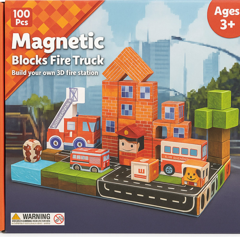Magnetické stavební kostky – kostky, 100 ks
