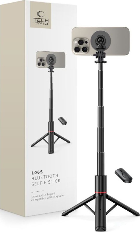 Tech-Protect Selfie tyč s Bluetooth ovladačem a stojánkem - Tech-Protect, L06S MagSafe Selfie Stick Tripod