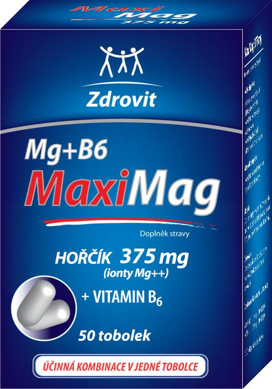 MAXIMAG Hořčík 375mg + B6 50 tobolek