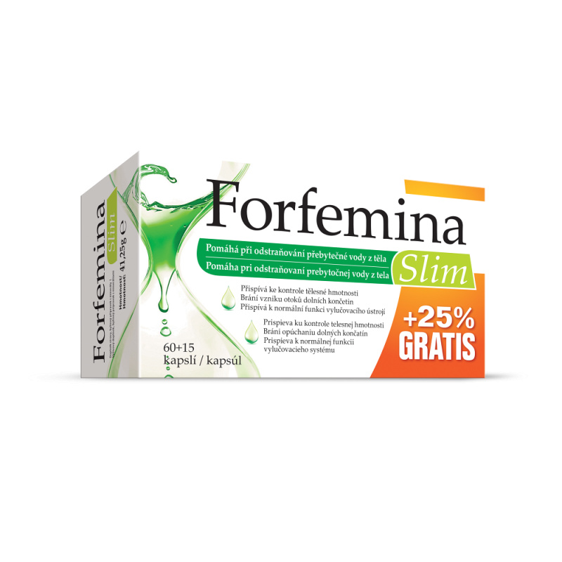 Forfemina Slim odvodnění těla 25% GRATIS 75 kapslí