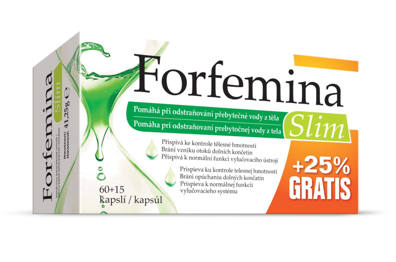 Forfemina Slim odvodnění těla 25% GRATIS 75 kapslí