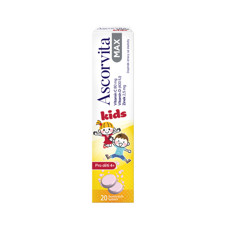 ASCORVITA Max Kids 20 šumivých tablet