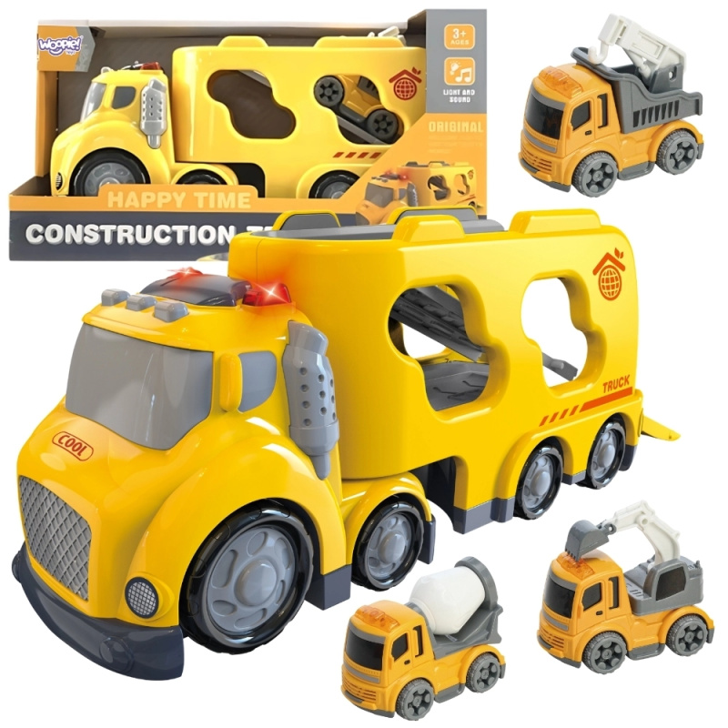 Velká žlutá odtahová služba City Truck se zvukovými a světelnými efekty