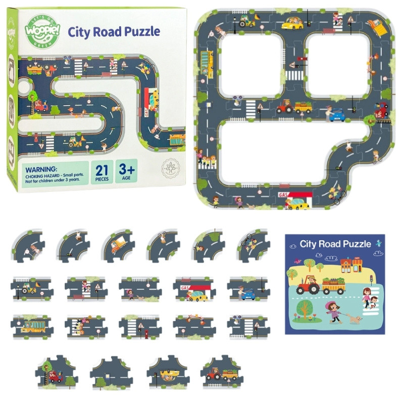 Woopie Green městské puzzle pro děti - Autodráha