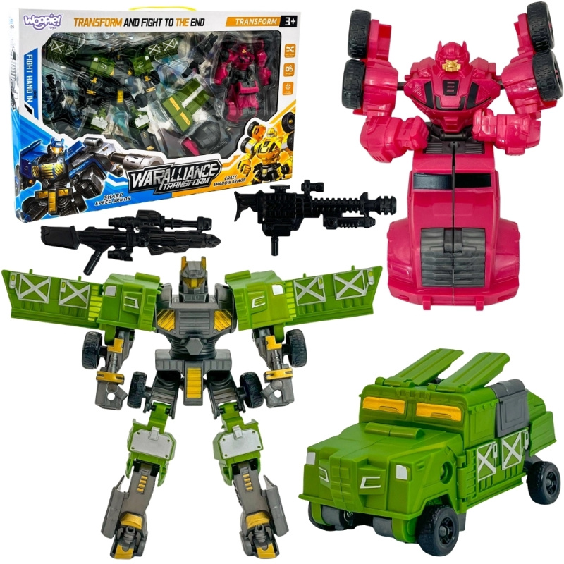Woopie roboty transformující sada 4v1 bojové vozy