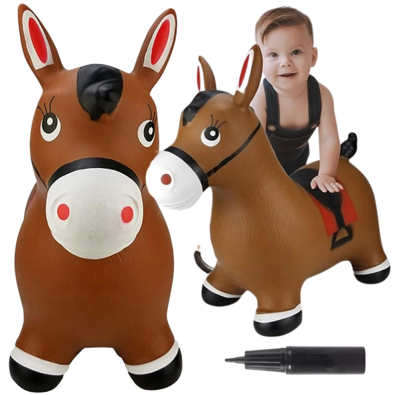 Skákací gumový koník Woopie s pumpičkou