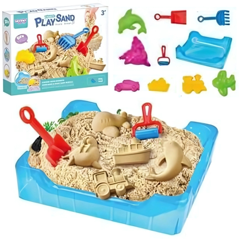 WOOPIE Kinetický písek 0,5 kg Sada stůl s formičkami