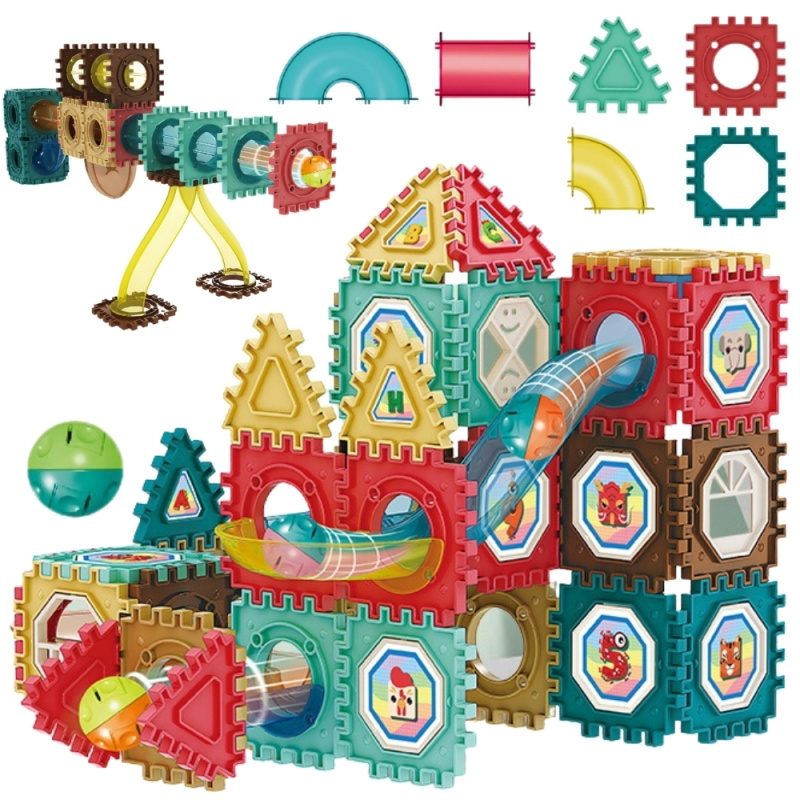 Magnetické stavebnice 3D – kuličková dráha 68 dílů WOOPIE