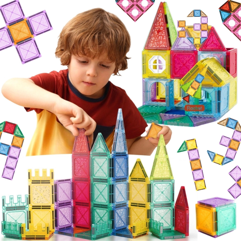 Woopie magnetické stavebnice 3D – vzdělávací set hrad a vozidla, 110 dílů