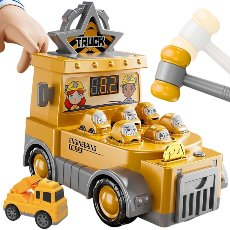 Woopie hra na postřeh s kladívkem 2v1 stavební auto