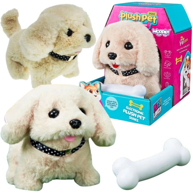 Woopie interaktivní plyšový pejsek s kostí (bichon nebo zlatý retrívr)