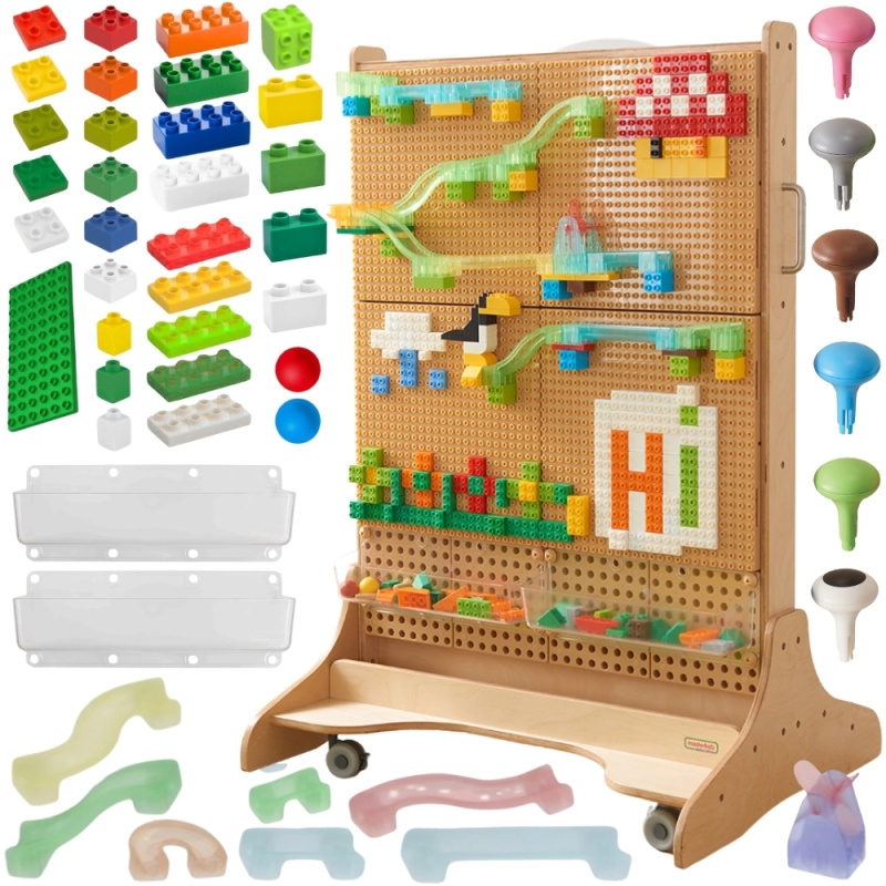 Masterkidz Dřevěná STEM Tabule Samostatně Stojící s Doplňky