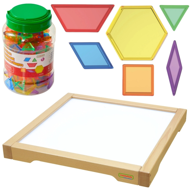 Masterkidz Panel LED sensorická skříňka Montessori Mozaika 140 dílků
