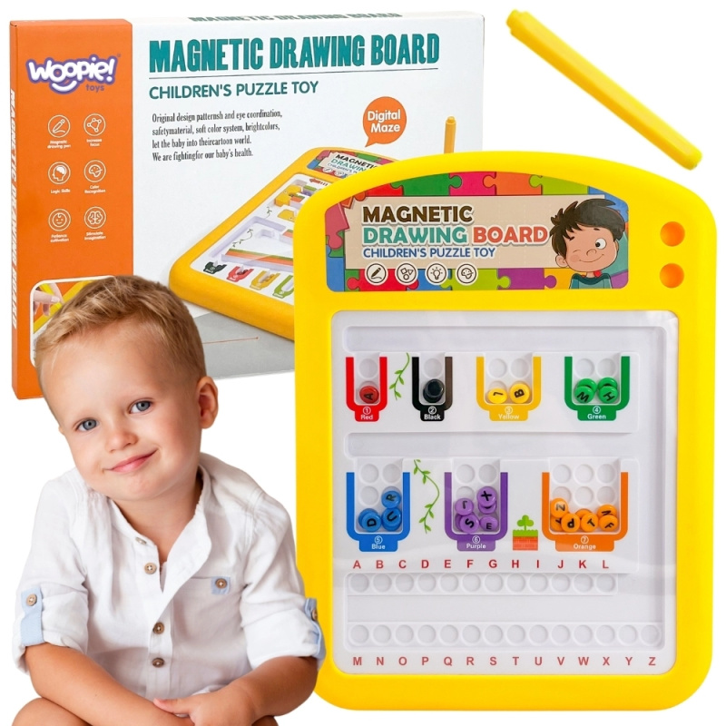 woopie magnetická montessori tabule na kreslení s kovovými kuličkami
