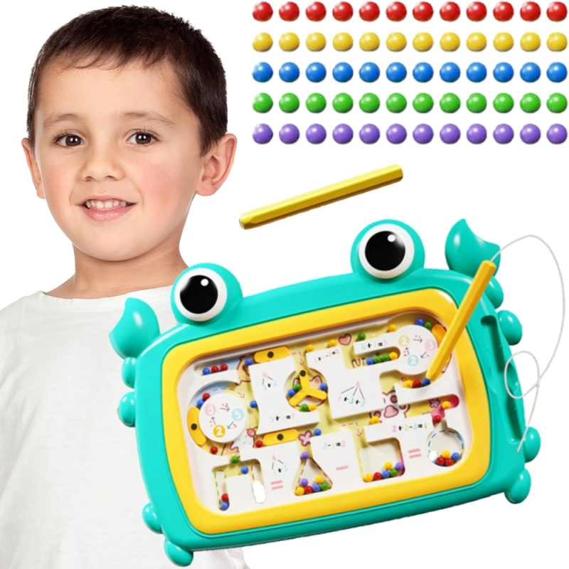 Magnetická Montessori tabule labyrint krab turkusová WOOPIE
