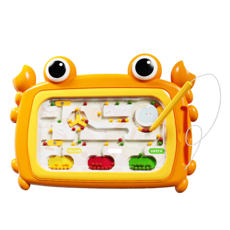 Magnetická tabule Montessori labyrint krab oranžová WOOPIE