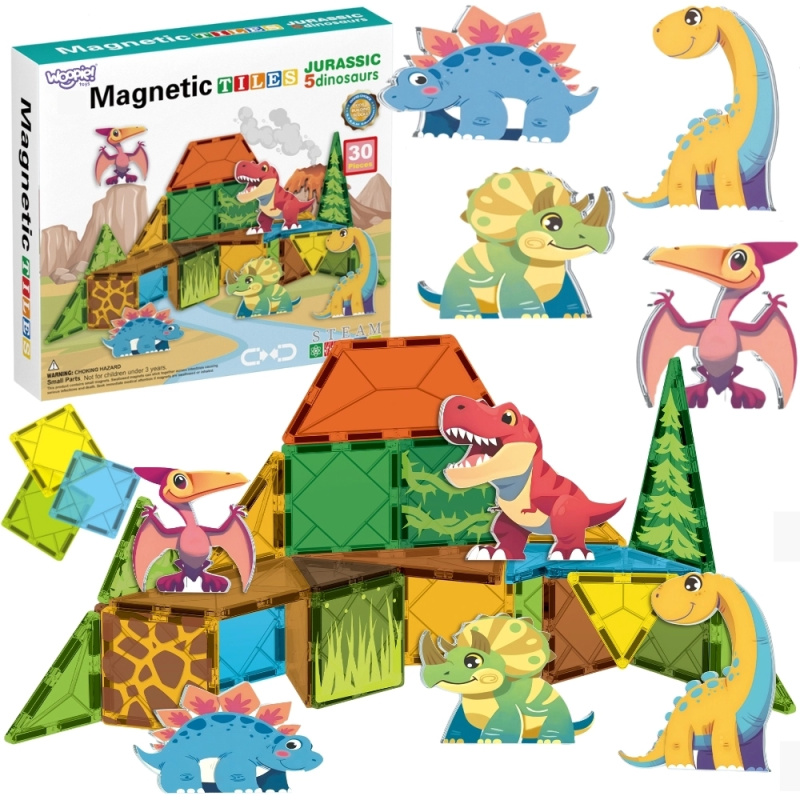 Magnetické stavebnice 7,5 cm dinosauři 30 ks WOOPIE