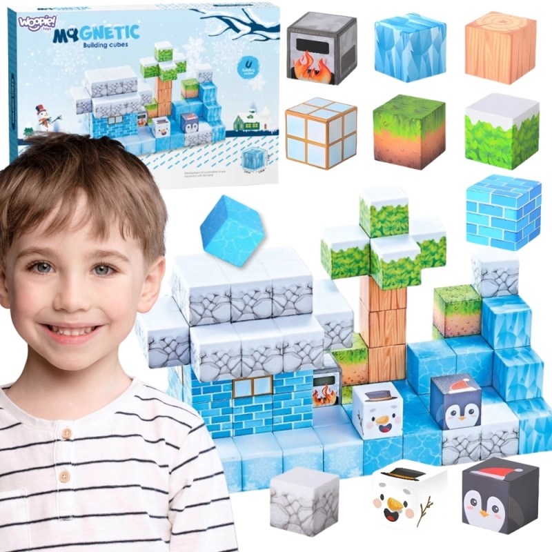 Woopie magnetické stavebnice – zimní svět 66 ks