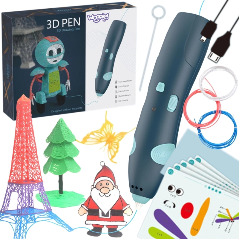 Woopie 3D pero pro děti s USB napájením a bezpečnými náplněmi