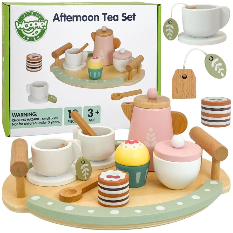 Woopie Green dřevěná čajová a kávová sada 12 ks FSC