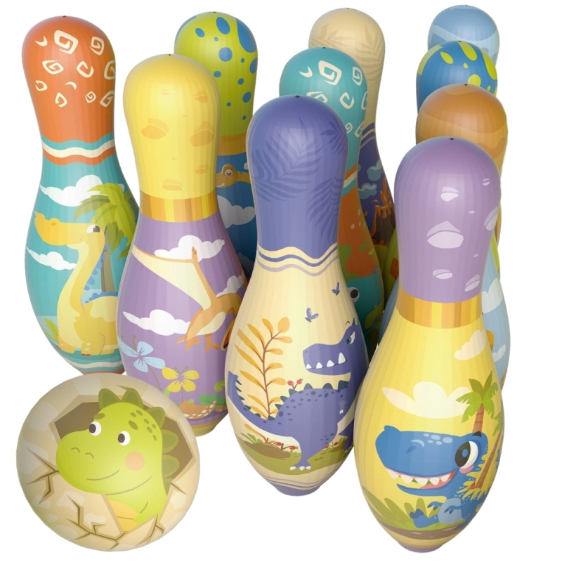 Měkké bowlingové kuželky s dinosaury WOOPIE – sada 12 ks