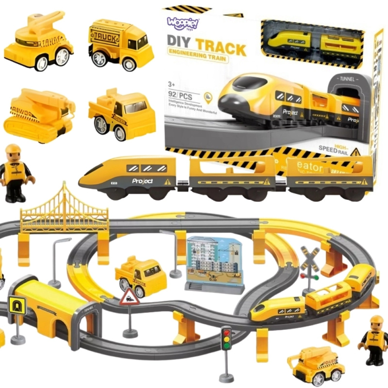 Woopie elektrická vláčkodráha – stavební tým, 92 dílů