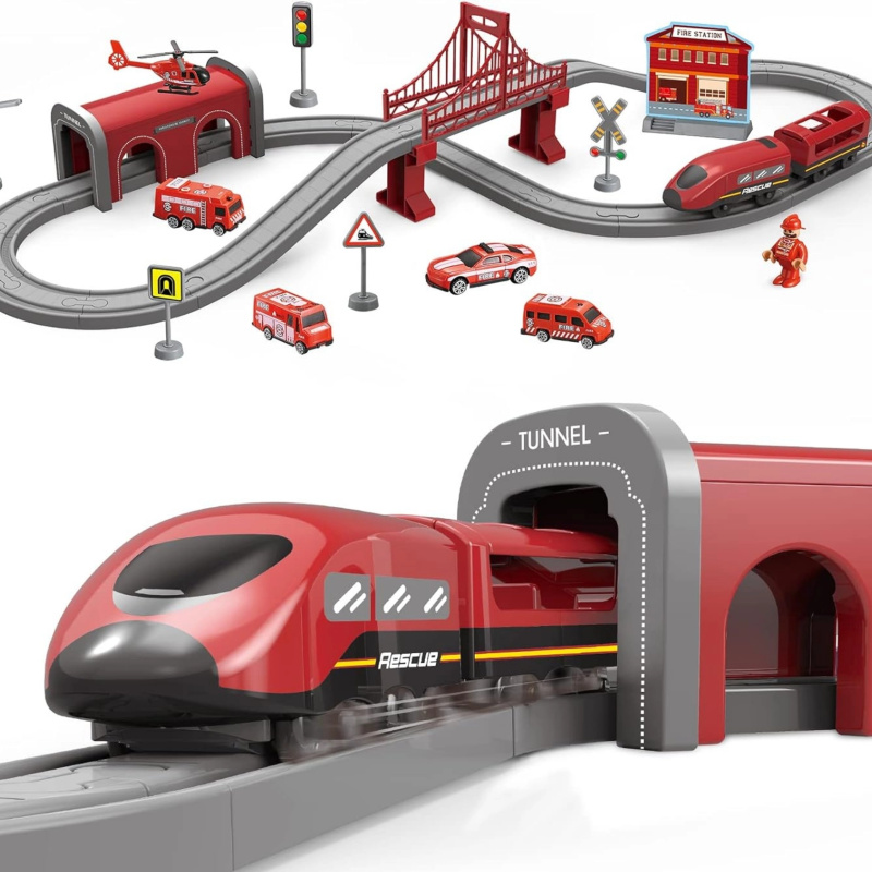 elektrická vlaková souprava hasiči 66 dílů WOOPIE