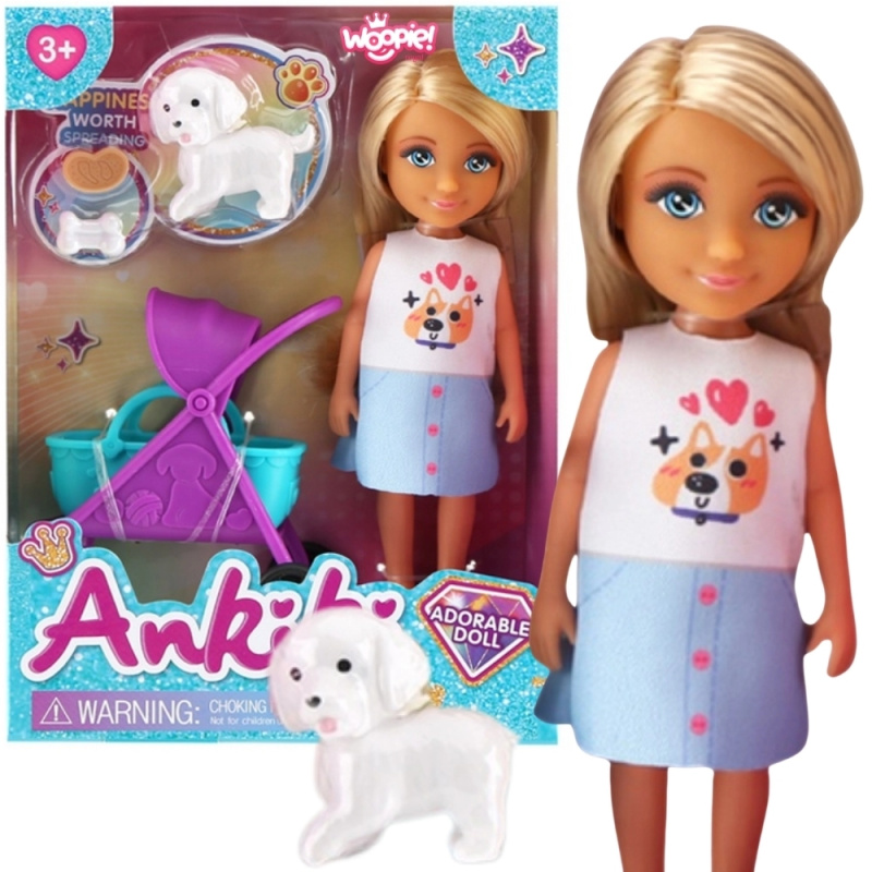 Woopie Royal panenka s kočárkem a pejskem