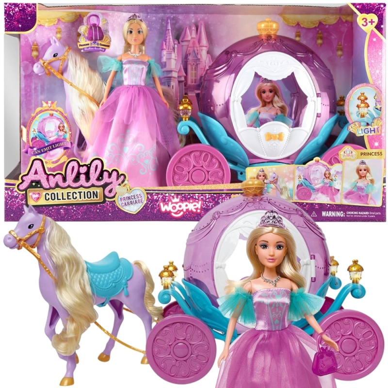 Woopie panenka princezna Lily s magickým velkým kočárem a doplňky