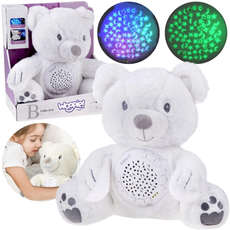 Woopie plyšový medvídek s projektorem a hrací skříňkou