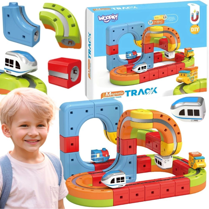 Woopie kouzelná kostková magnetická kolejnice – antigravitační stavebnice 32 dílů