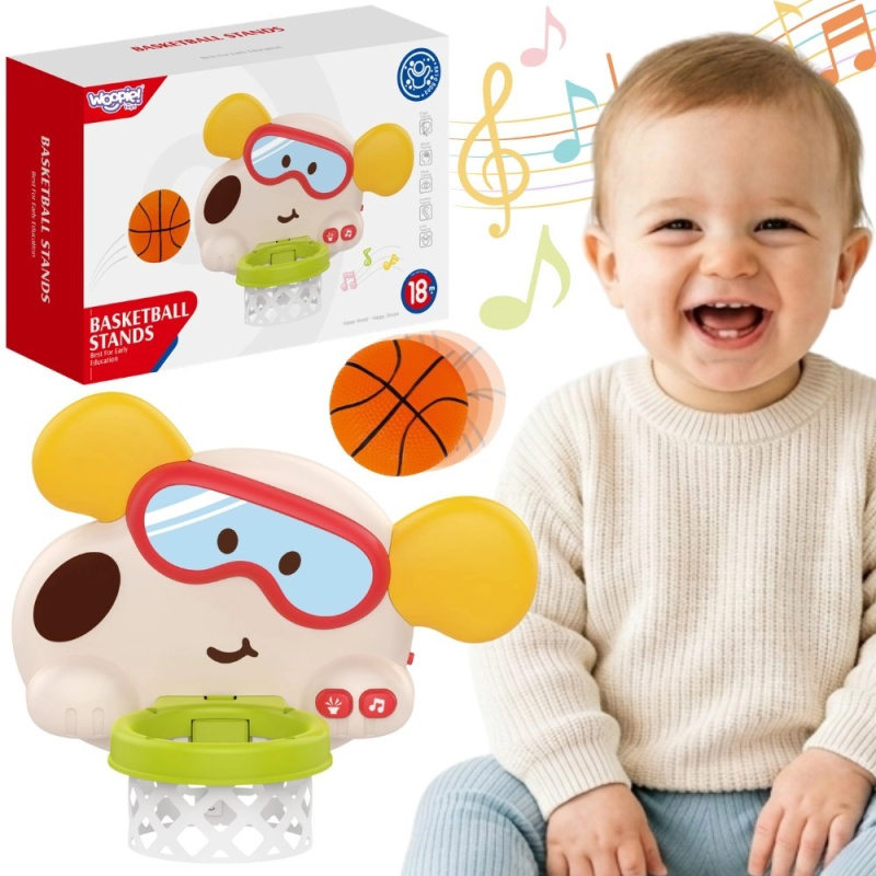 Woopie baby interaktivní dětský basketbalový koš pejsek se zvuky